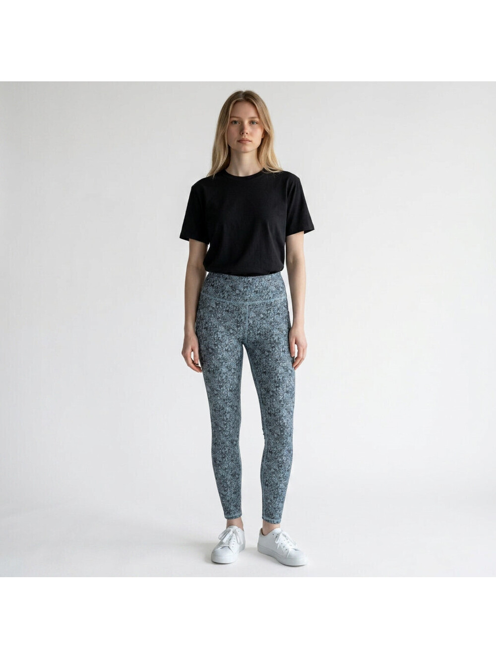 Member's Mark Activewear Leggings Women L Large Blue Tie Dye Yoga Gym Pull On
